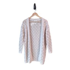 Moon & Madison Crochet Cardigan Womens XS Oversized Open Weave Boho Chic